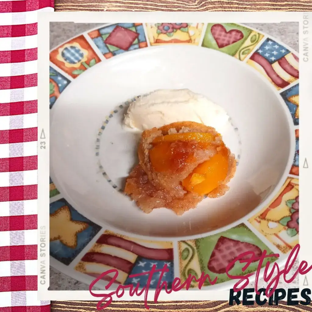 Mini Peach Cobbler with Ice Cream