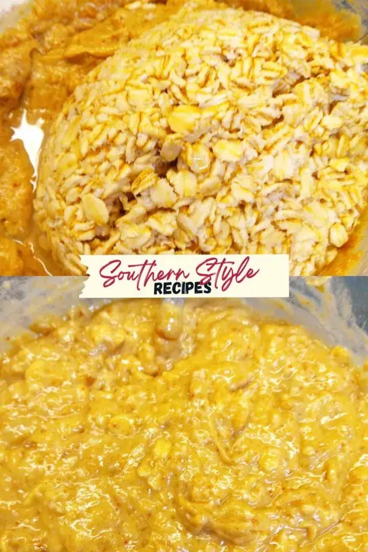 fig batter before and after addition of oatmeal