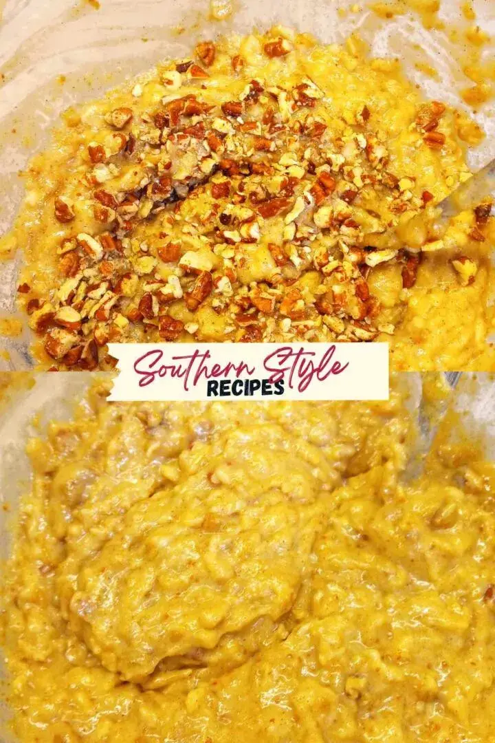 oatmeal fig batter before and after addition of nuts