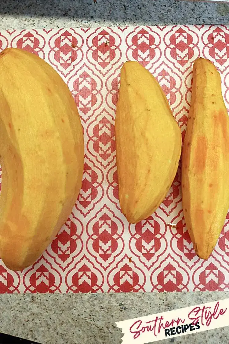 peeled and washed sweet potatoes