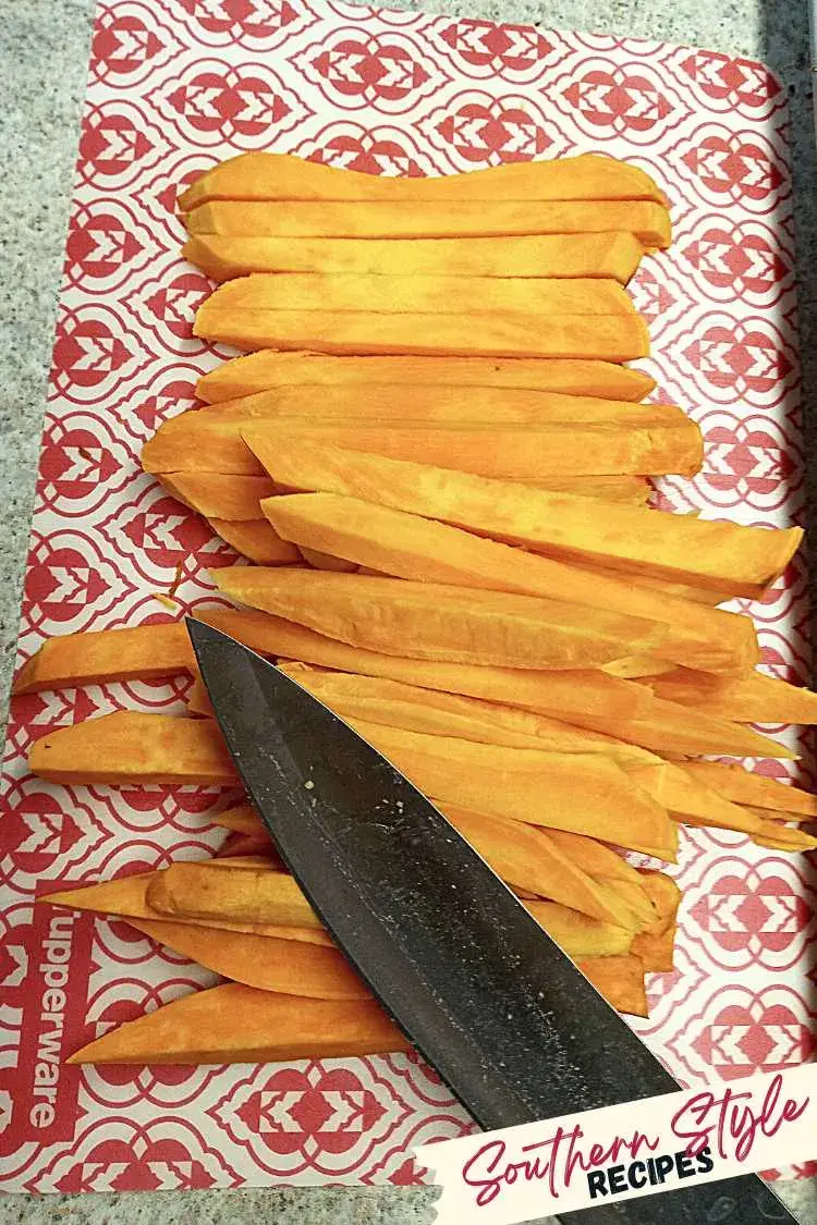 sweet potato wedges freshly cut