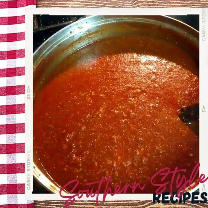Southern Style Deer Chili in the pot