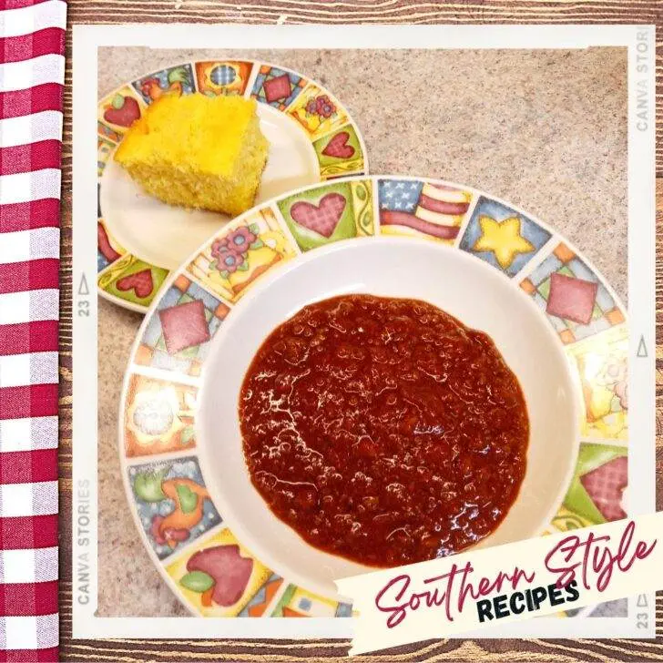 real southern cornbread with southern deer chili