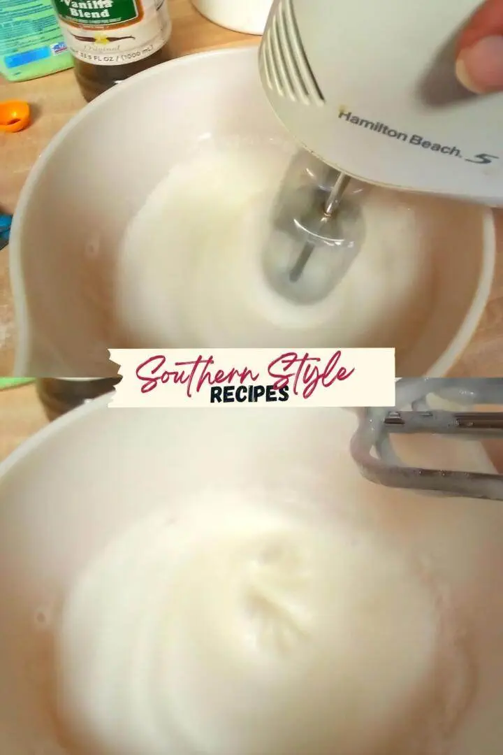 whip egg whites til they form peaks