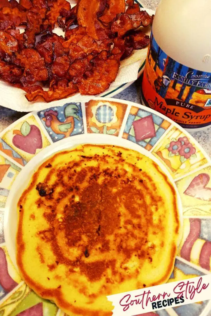 pancake with bacon and maple syrup