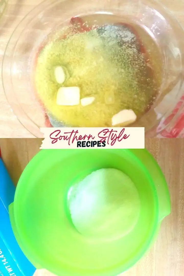 melted butter and measured sugar