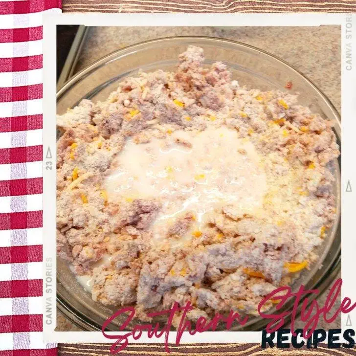 Milk added to sausage ball ingredients