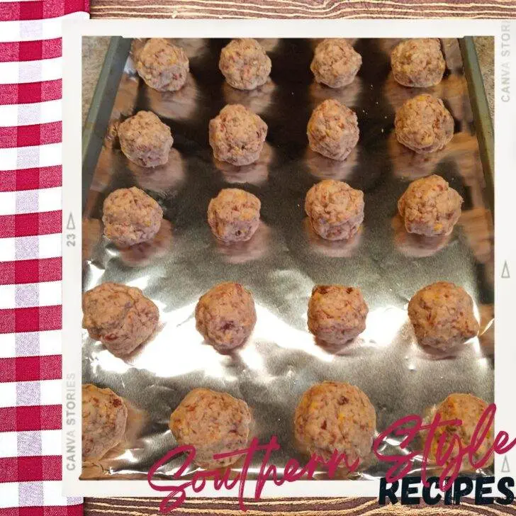 The best Sausage Balls on baking pan prior to cooking