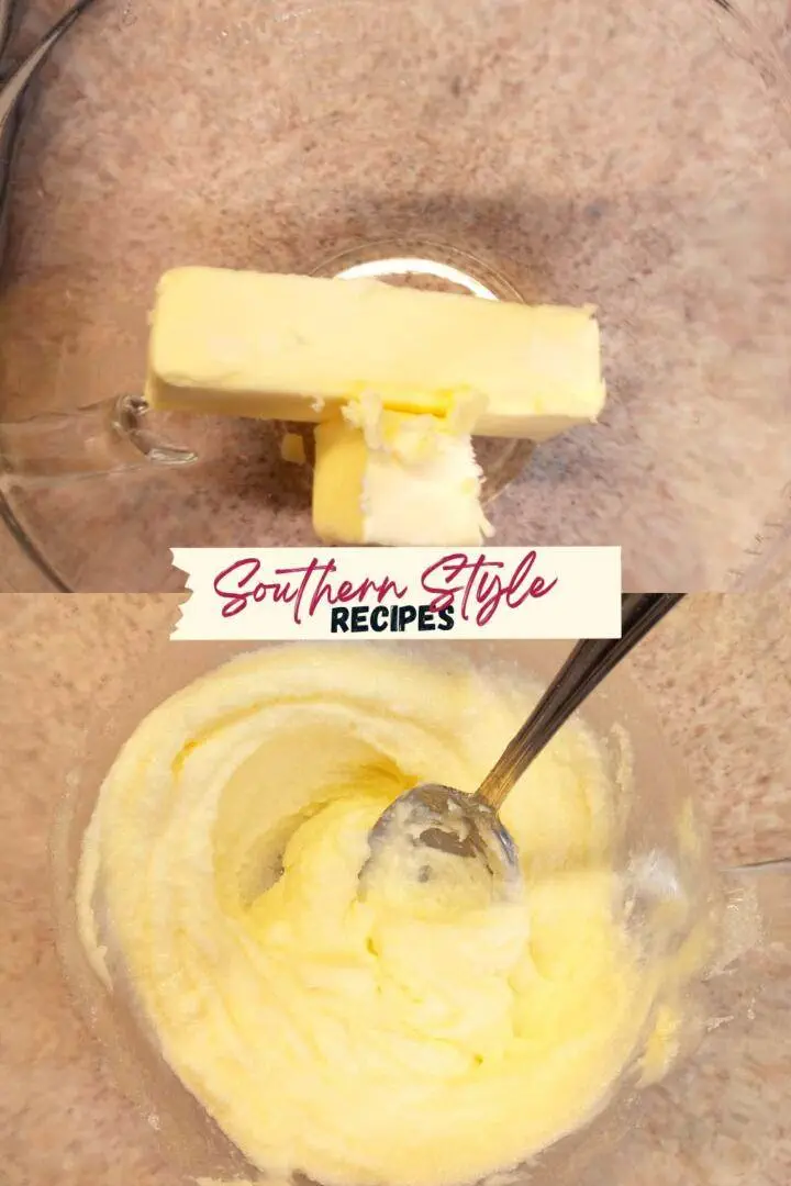 before and after butter is creamed with the sugar